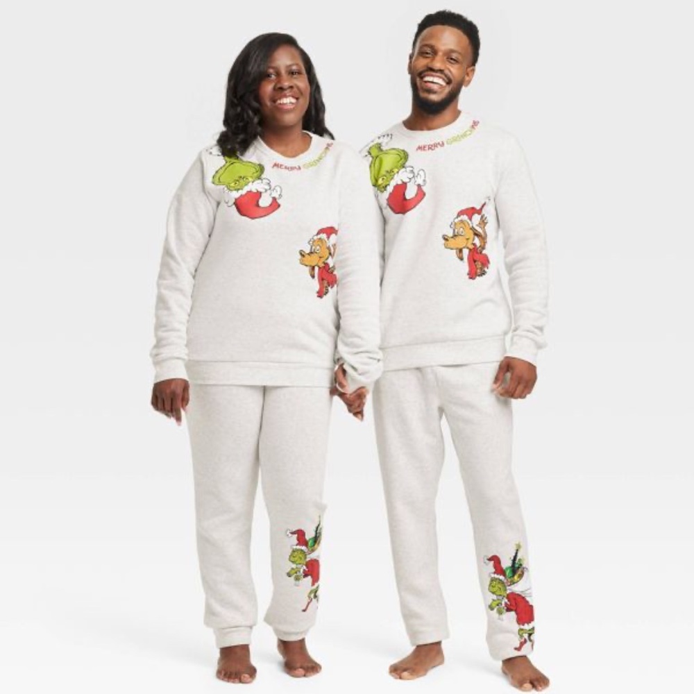 Adult’s The Grinch Graphic Sweatshirt Oatmeal
